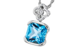 Allison Kaufman Blue Topaz & Diamond Necklace in 14K White Gold, 3.52 ctw, alternate view