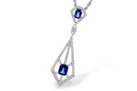 Allison Kaufman Sapphire & Diamond Necklace in 14K White Gold, 1.00 ctw