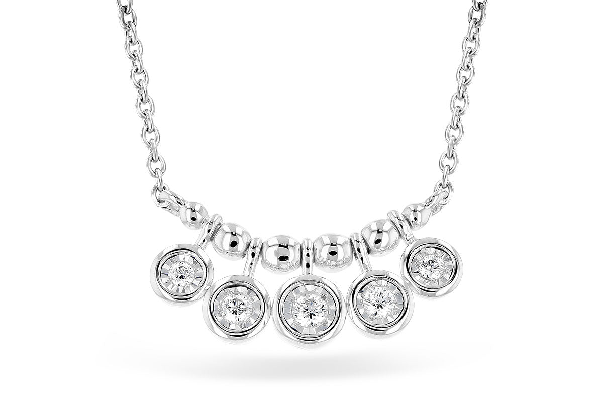 Allison Kaufman Diamond Necklace in 14K White Gold, 0.09 ctw