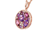 Allison Kaufman Amethyst, Pink Tourmaline & Diamond Necklace in 14K Rose Gold, 2.00 ctw, alternate view