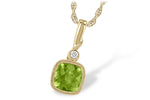 Allison Kaufman Peridot & Diamond Necklace in 14K Yellow Gold, 0.99 ctw