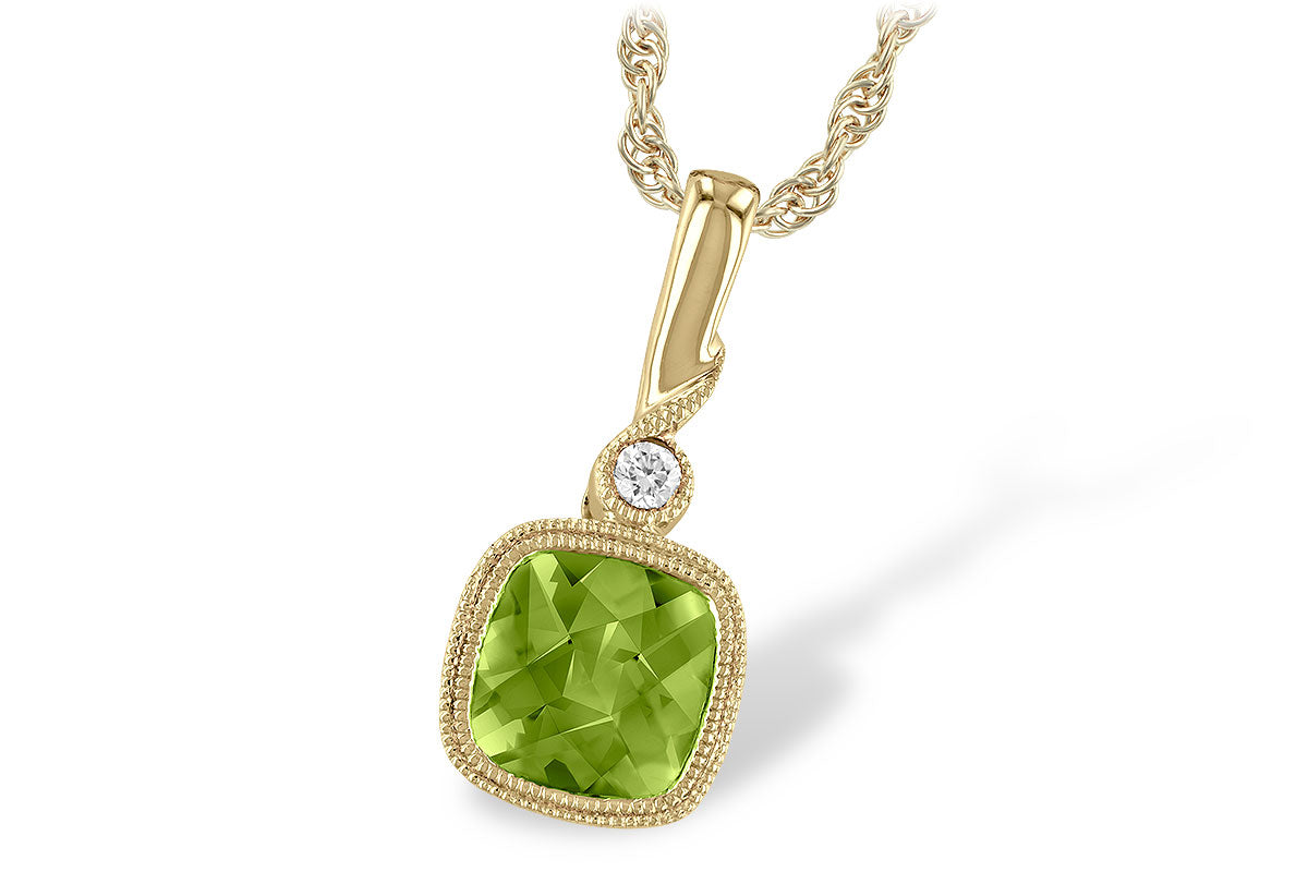 Allison Kaufman Peridot & Diamond Necklace in 14K Yellow Gold, 0.99 ctw