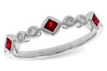 Allison Kaufman Ruby & Diamond Wedding Band in 14K White Gold, 0.27 ctw