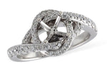 Allison Kaufman Diamond Engagement Ring Semi-Mount in 14K White Gold, 0.61 ctw (L7510)