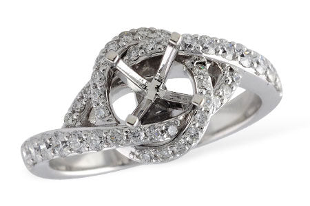 Allison Kaufman Diamond Engagement Ring Semi-Mount in 14K White Gold, 0.61 ctw (L7510)