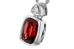 Allison Kaufman Garnet & Diamond Necklace in 14K White Gold, 1.55 ctw, alternate view