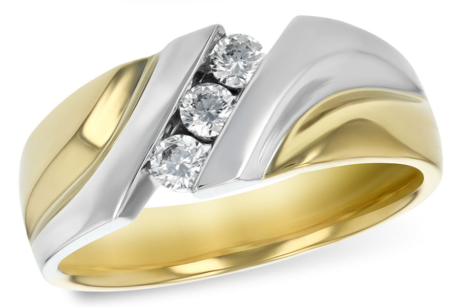 Allison Kaufman Diamond Men's Wedding Band in 14K Yellow Gold, 0.33 ctw
