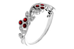 Allison Kaufman Ruby & Diamond Wedding Band in 14K White Gold, 0.28 ctw, alternate view