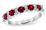 Allison Kaufman Ruby & Diamond Wedding Band in 14K White Gold, 1.12 ctw