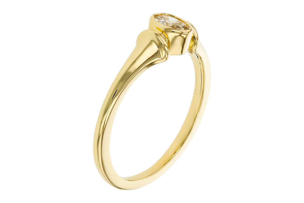 Allison Kaufman Fancy-Cut Diamond Ring in 14K Yellow Gold, 0.23 ctw, alternate view