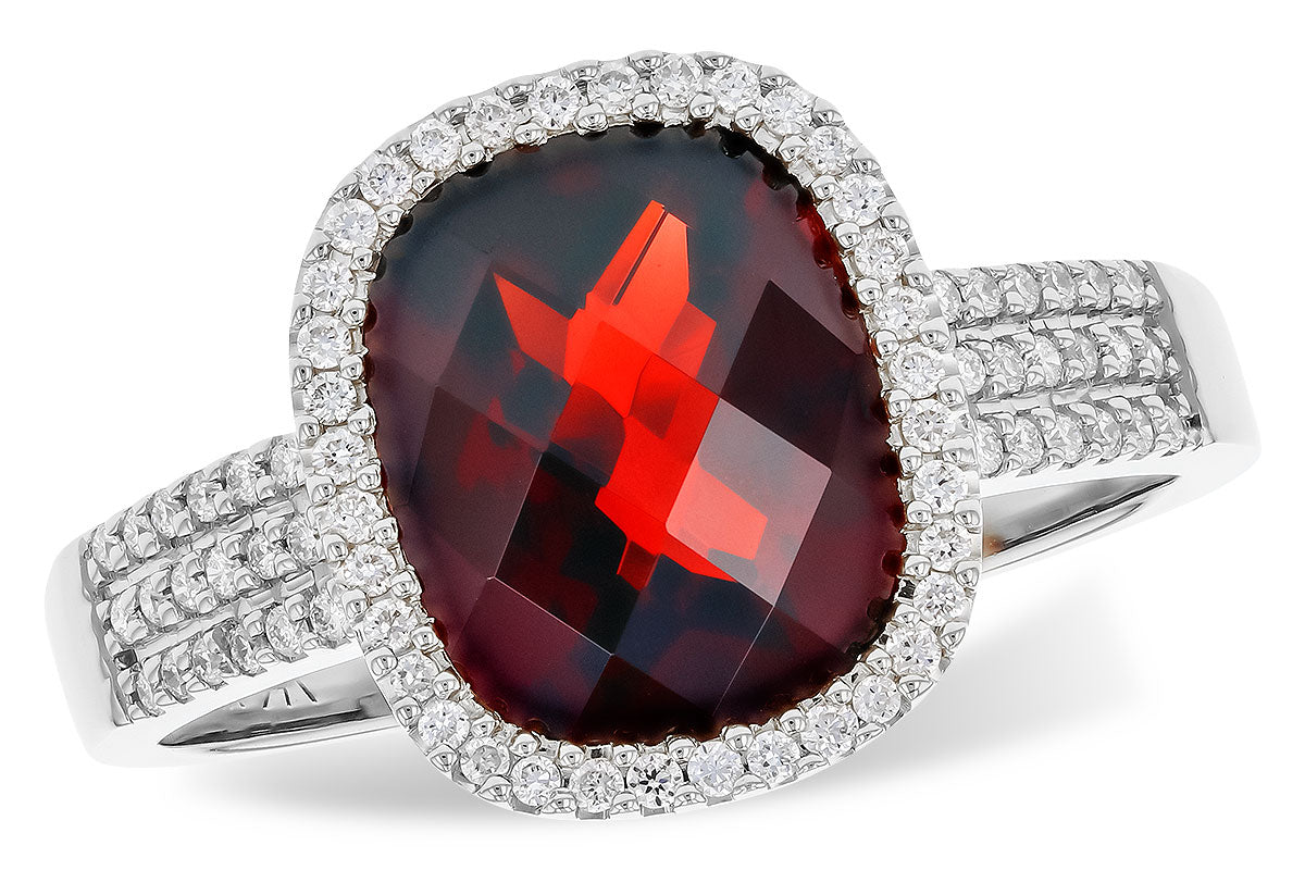 Allison Kaufman Garnet & Diamond Ring in 14K White Gold, 3.43 ctw