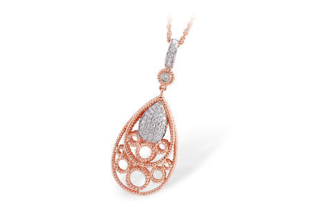 Allison Kaufman Diamond Necklace in 14K Rose Gold, 0.20 ctw (N7405)
