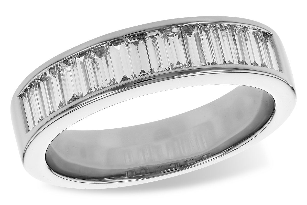 Allison Kaufman Baguette Diamond Wedding Band in 14K White Gold, 0.70 ctw