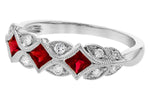 Allison Kaufman Ruby & Diamond Wedding Band in 14K White Gold, 0.70 ctw, alternate view