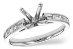Allison Kaufman Baguette Diamond Engagement Ring Semi-Mount in 14K White Gold, 0.38 ctw