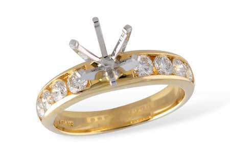 Allison Kaufman Diamond Engagement Ring Semi-Mount in 14K Yellow Gold, 0.75 ctw