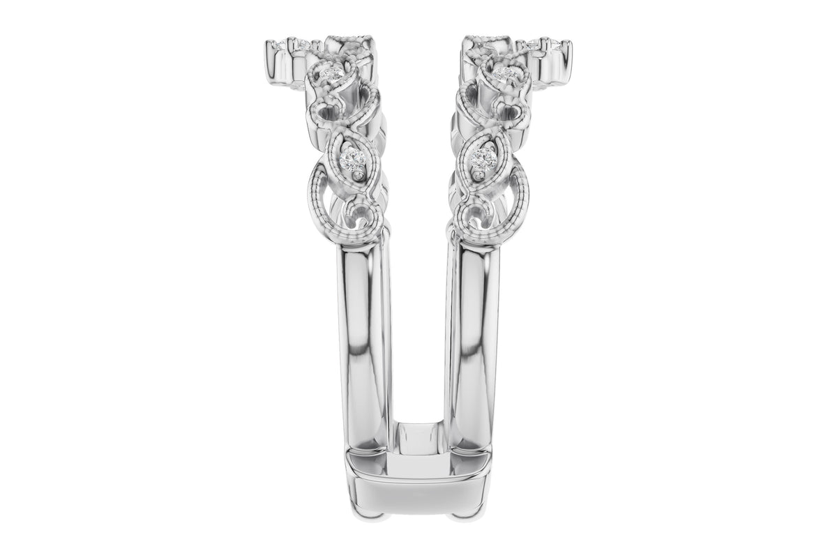 Allison Kaufman Diamond Ring Guard in 14K White Gold, 0.08 ctw, alternate view