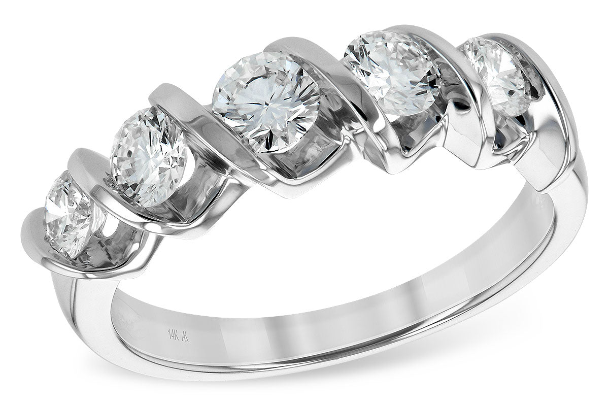 Allison Kaufman Diamond Wedding Band in 14K White Gold, 1.00 ctw (WR115-1)
