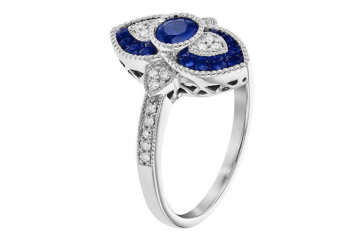 Allison Kaufman Sapphire & Diamond Ring in 14K White Gold, 0.75 ctw (D5837), alternate view