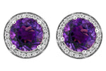 Allison Kaufman Amethyst & Diamond Earrings in 14K White Gold, 3.82 ctw, alternate view