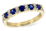 Allison Kaufman Sapphire & Diamond Wedding Band in 14K Yellow Gold, 0.82 ctw