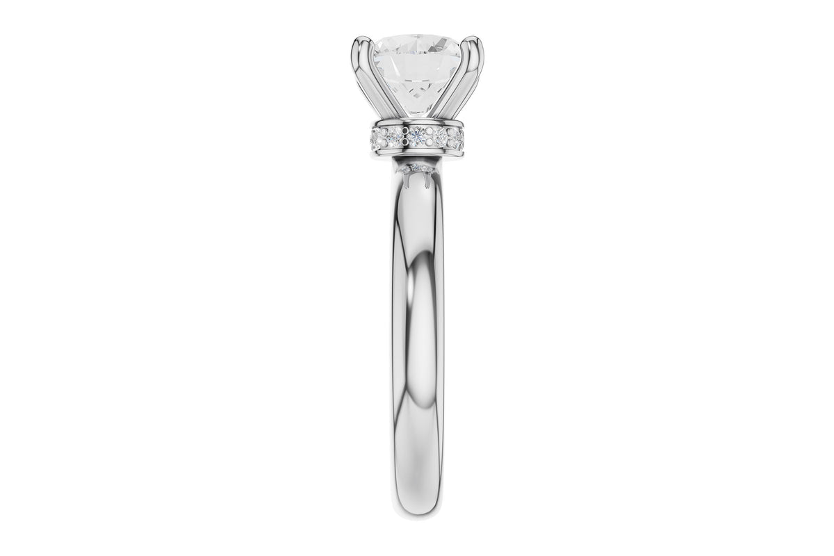 Allison Kaufman Diamond Engagement Ring Semi-Mount in 14K White Gold, 0.09 ctw (L7946), alternate view