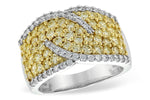 Allison Kaufman Yellow Diamond Wedding Band in 14K Two-Tone Gold, 1.92 ctw