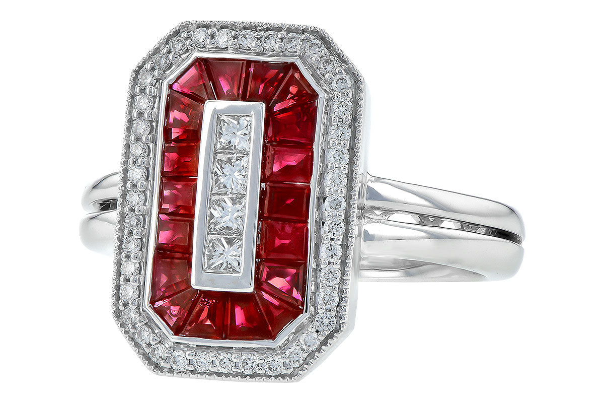 Allison Kaufman Ruby & Diamond Ring in 14K White Gold, 1.36 ctw, alternate view