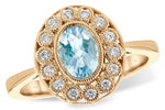 Allison Kaufman Aquamarine & Diamond Ring in 14K Rose Gold, 0.75 ctw