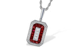 Allison Kaufman Ruby & Diamond Necklace in 14K White Gold, 1.42 ctw