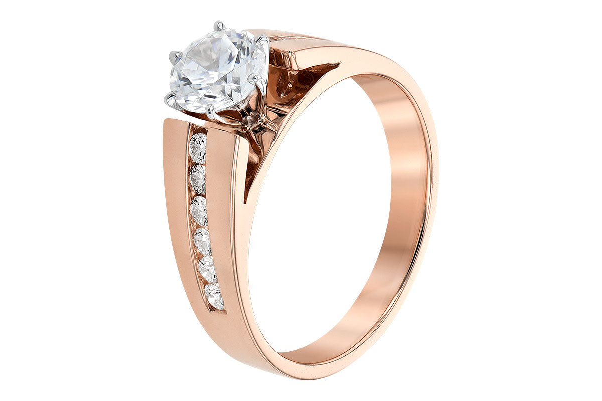 Allison Kaufman Diamond Engagement Ring Semi-Mount in 14K Rose Gold, 0.27 ctw (L7434), alternate view