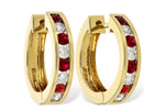 Allison Kaufman Ruby & Diamond Earrings in 14K Yellow Gold, 1.02 ctw