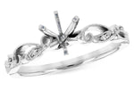 Allison Kaufman Diamond Engagement Ring Semi-Mount in 14K White Gold, 0.02 ctw