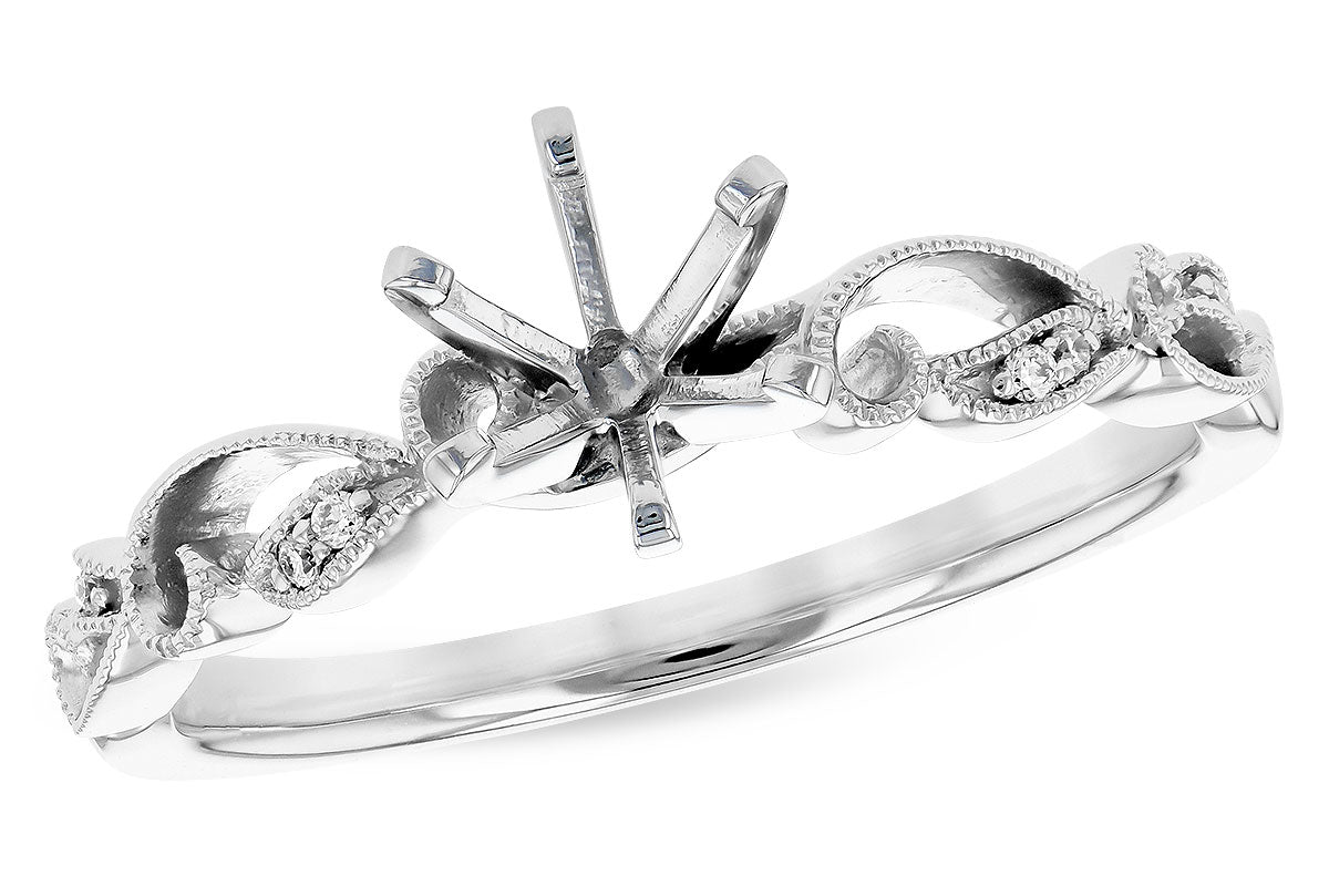 Allison Kaufman Diamond Engagement Ring Semi-Mount in 14K White Gold, 0.02 ctw