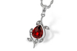 Allison Kaufman Garnet & Diamond Necklace in 14K White Gold, 1.39 ctw