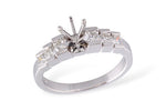 Allison Kaufman Diamond Engagement Ring Semi-Mount in 14K White Gold, 0.43 ctw