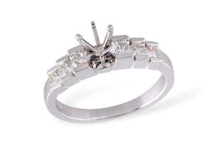 Allison Kaufman Diamond Engagement Ring Semi-Mount in 14K White Gold, 0.43 ctw