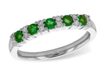 Allison Kaufman Emerald & Diamond Wedding Band in 14K White Gold, 0.47 ctw
