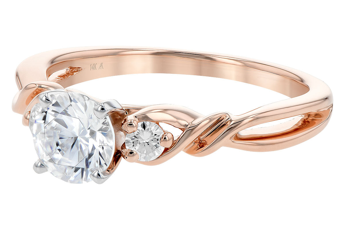 Allison Kaufman Diamond Engagement Ring Semi-Mount in 14K Rose Gold, 0.14 ctw, alternate view