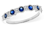 Allison Kaufman Sapphire & Diamond Wedding Band in 14K White Gold, 0.46 ctw