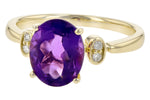 Allison Kaufman Amethyst & Diamond Ring in 14K Yellow Gold, 2.16 ctw, alternate view