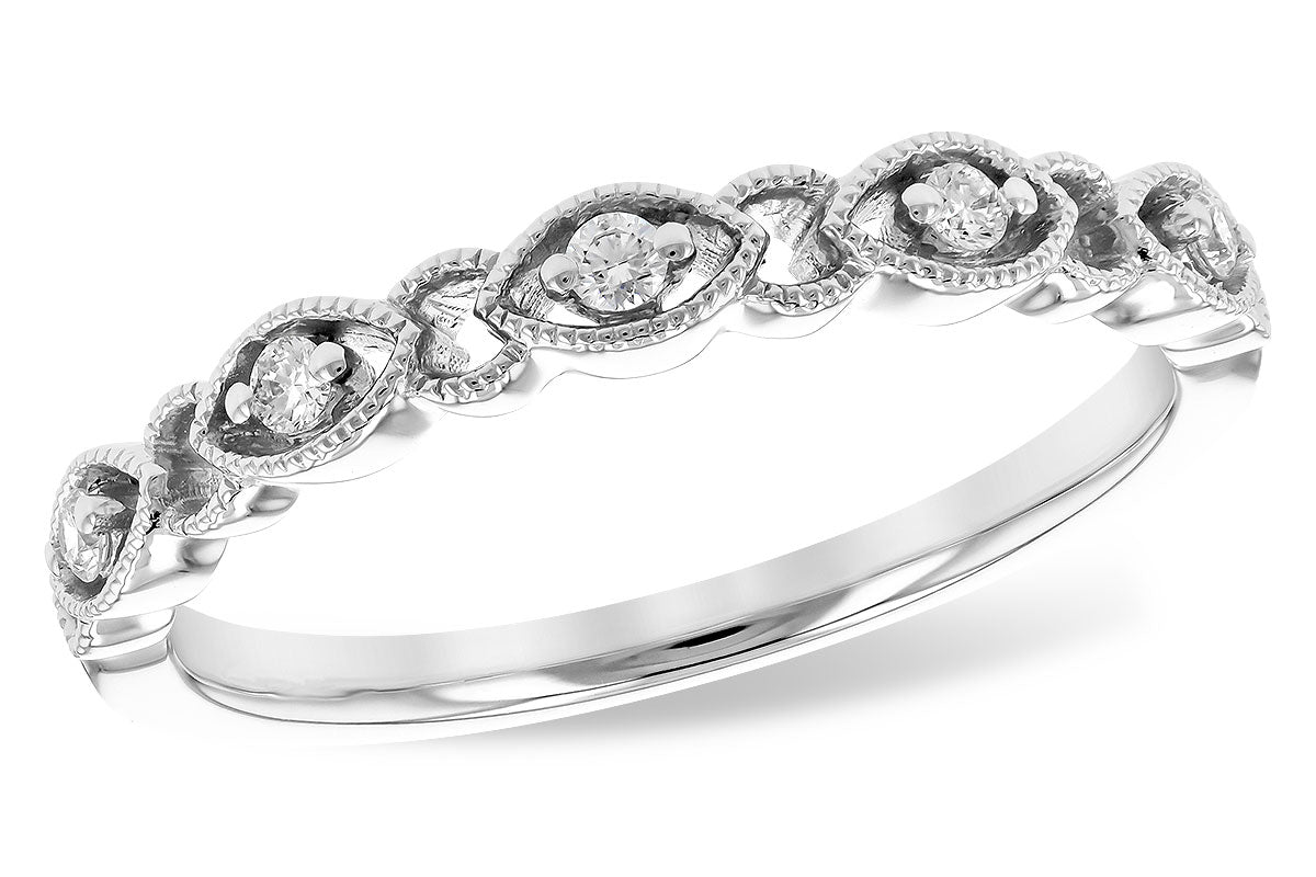Allison Kaufman Diamond Wedding Band in 14K White Gold, 0.08 ctw (W2427)