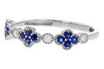Allison Kaufman Sapphire & Diamond Wedding Band in 14K White Gold, 0.31 ctw, alternate view