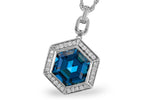 Allison Kaufman London Blue Topaz & Diamond Necklace in 14K White Gold, 3.55 ctw