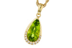 Allison Kaufman Peridot & Diamond Necklace in 14K Yellow Gold, 2.00 ctw (N8811)