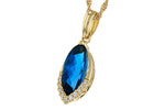 Allison Kaufman London Blue Topaz & Diamond Necklace in 14K Yellow Gold, 2.20 ctw, alternate view