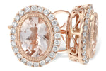 Allison Kaufman Morganite & Diamond Earrings in 14K Rose Gold, 1.30 ctw