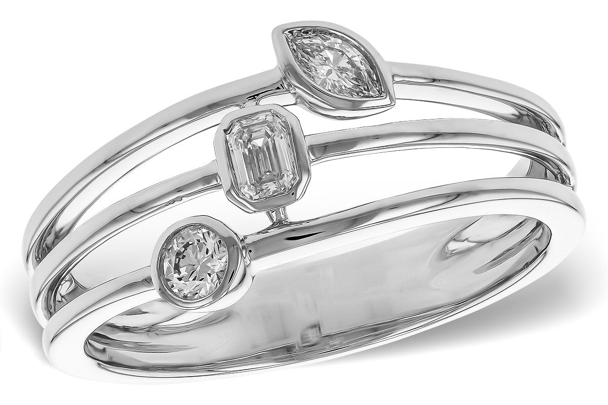 Allison Kaufman Fancy-Cut Diamond Ring in 14K White Gold, 0.24 ctw