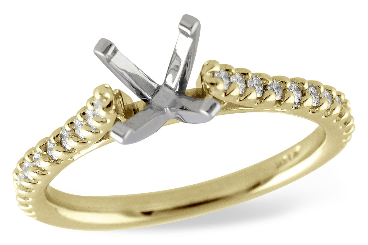 Allison Kaufman Diamond Engagement Ring Semi-Mount in 14K Yellow Gold, 0.22 ctw (L7487)