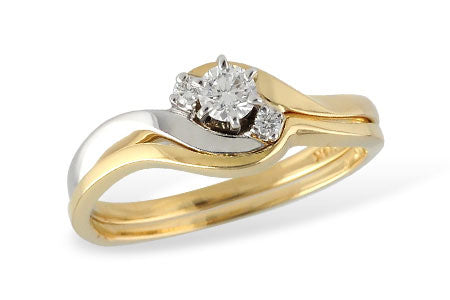 Allison Kaufman Diamond Bridal Set in 14K Yellow & White Gold, 0.20 ctw (S8110)
